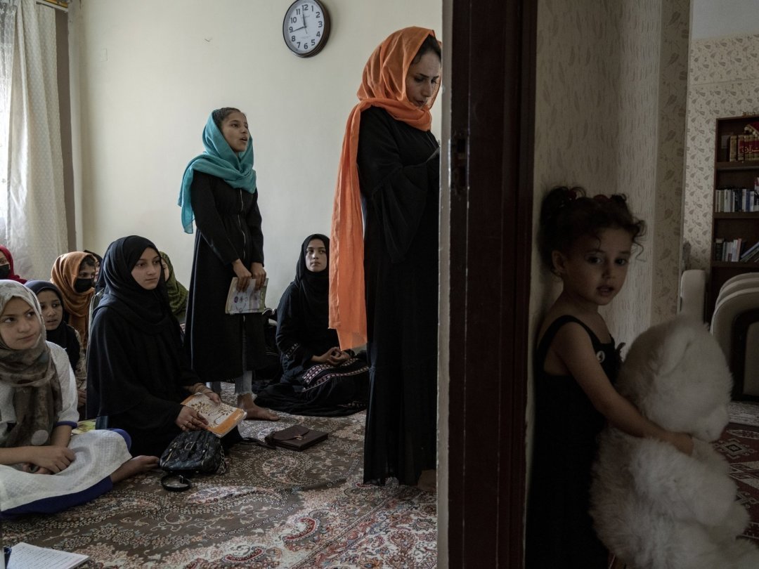 L'école pour de jeunes Afghanes dans une classe clandestine à Kaboul, en juillet dernier.