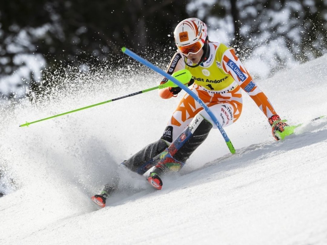 Petra Vlhova a réalisé le meilleur chrono de la première manche du slalom de Soldeu.
